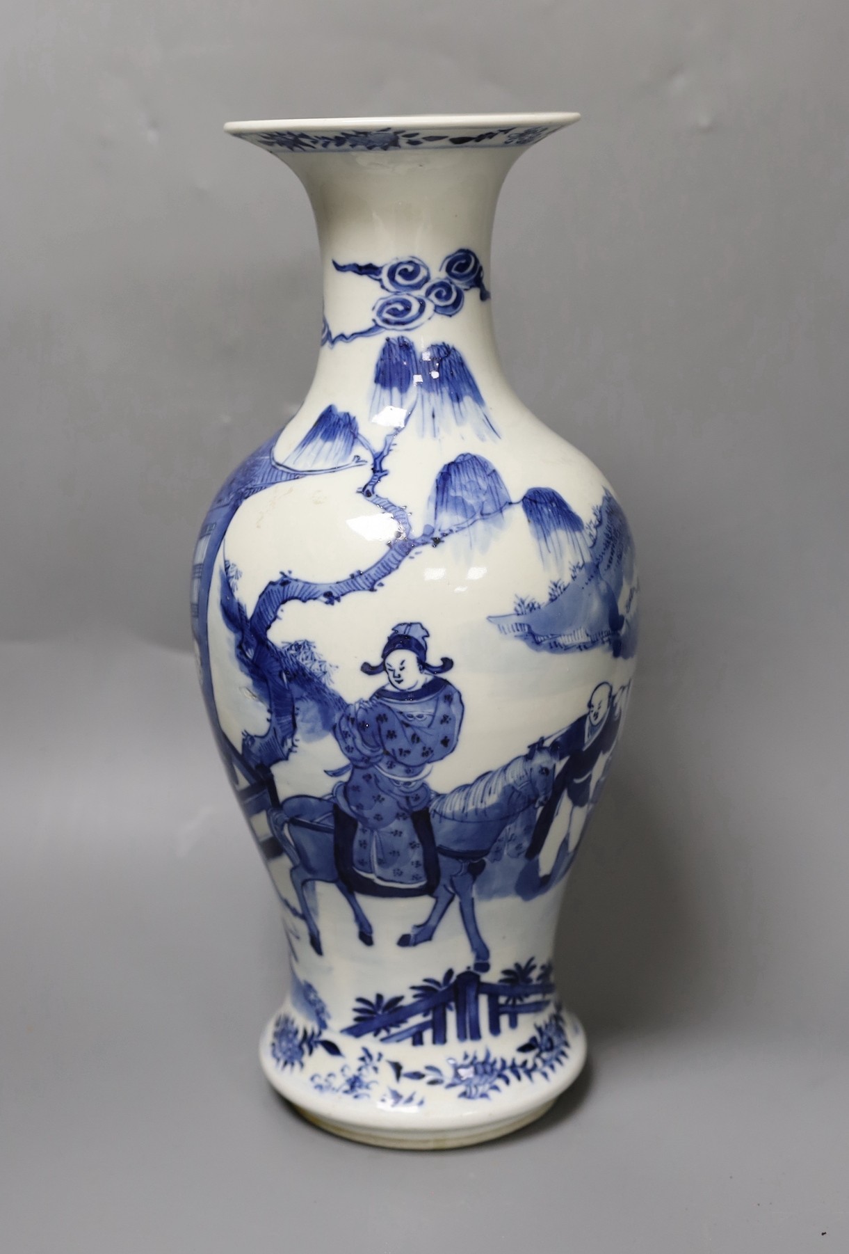 A 19th century Chinese blue and white vase, 36cm